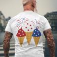 Memorial Day 4Th Of July Holiday Patriotic Ice Cream Men's Crewneck Short Sleeve Back Print T-shirt Gifts for Old Men