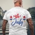 Memorial Day 4Th Of July Holiday Patriotic Ice Cream V2 Men's Crewneck Short Sleeve Back Print T-shirt Gifts for Old Men