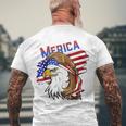 Merica Eagle American Flag Mullet Hair Redneck Hillbilly Men's Back Print T-shirt Gifts for Old Men