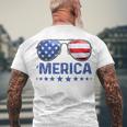 Merica Patriotic Usa Flag Sunglusses 4Th Of July Usa Men's T-shirt Back Print Gifts for Old Men