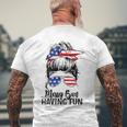 Messy Bun Having Fun American Flag Merica 4Th Of July Men's Back Print T-shirt Gifts for Old Men