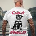 Miniature Schnauzer At Home Child Wrangler Multi Tasking Dog Men's Crewneck Short Sleeve Back Print T-shirt Gifts for Old Men