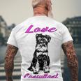 Miniature Schnauzer At Home Love Consultant Multi Tasking Dog Men's Crewneck Short Sleeve Back Print T-shirt Gifts for Old Men