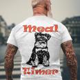 Miniature Schnauzer At Home Meal Timer Multi Tasking Dog Men's Crewneck Short Sleeve Back Print T-shirt Gifts for Old Men