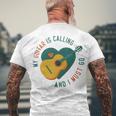 My Guitar Is Calling I Must Go 526 Trending Shirt Men's Crewneck Short Sleeve Back Print T-shirt Gifts for Old Men