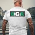 Oga Nigeria Slogan Nigerian Naija Nigeria Flag Men's Back Print T-shirt Gifts for Old Men