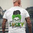 One Lucky Grammy Life Messy Bun St Patricks Day Irish Men's Crewneck Short Sleeve Back Print T-shirt Gifts for Old Men