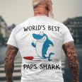 Paps Grandpa Worlds Best Paps Shark Men's T-Shirt Back Print Gifts for Old Men