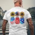 Patriotic Jar Sunflower American Flag 4Th Of July Men's Back Print T-shirt Gifts for Old Men