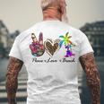 Peace Love Beach Summer Vacation Beach 185 Shirt Men's Crewneck Short Sleeve Back Print T-shirt Gifts for Old Men