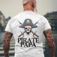 Mens Pirate Papa Captain Sword Halloween Men's Back Print T-shirt Gifts for Old Men