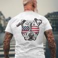 Pitbull 4Th Of July Sunglasses American Flag Patriotic Men's T-shirt Back Print Gifts for Old Men