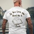 Premium If You Love Me Read Me A Book - Books Lovers Men's Crewneck Short Sleeve Back Print T-shirt Gifts for Old Men