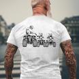 Quad Bike Father And Son Four Wheeler Atv Men's Back Print T-shirt Gifts for Old Men