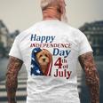 Red Goldendoodle Happy Independence Day 4Th Of July American Flag Men's Back Print T-shirt Gifts for Old Men