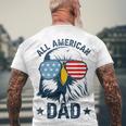 Retro All American Dad 4Th Of July Daddy Eagle Usa Men's T-shirt Back Print Gifts for Old Men