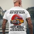 September Old Man Loves Hot Rods Never Underestimate An Old Man Who Loves Hot Rods And Was Born In Men's Crewneck Short Sleeve Back Print T-shirt Gifts for Old Men