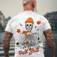 Skeleton It’S Fall Y’All Thanksgiving Funny Autumn Halloween Men's Crewneck Short Sleeve Back Print T-shirt Gifts for Old Men