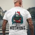 Skeleton Santa I Regret Nothing Christmas Men's Crewneck Short Sleeve Back Print T-shirt Gifts for Old Men