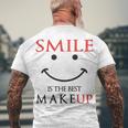 Smile Is The Best Makeup Men's Crewneck Short Sleeve Back Print T-shirt Gifts for Old Men