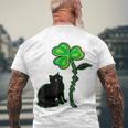 St Patricks Day Black Cat My Lucky Charm Men's Crewneck Short Sleeve Back Print T-shirt Gifts for Old Men