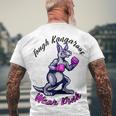 Tough Kangaroos Wear Pink In Support Of Breast Cancer Awareness Men's Crewneck Short Sleeve Back Print T-shirt Gifts for Old Men