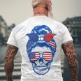 Ultra Maga Red White Blue Skull Men's Crewneck Short Sleeve Back Print T-shirt Gifts for Old Men