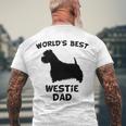 Mens Worlds Best Westie Dad Dog Owner Men's Back Print T-shirt Gifts for Old Men
