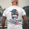 Yes Im An Ultra Maga Girl Proud Of It Usa Flag Messy Men's Crewneck Short Sleeve Back Print T-shirt Gifts for Old Men