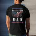 4Th Of July American Flag Dad Men's Crewneck Short Sleeve Back Print T-shirt Gifts for Him