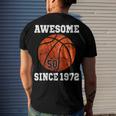 50Th Birthday Basketball Player 50 Years Old Vintage Retro Men's T-shirt Back Print Gifts for Him