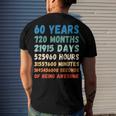 60Th Birthday 60 Years Of Being Awesome Wedding Anniversary Men's T-shirt Back Print Gifts for Him