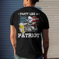 Abraham Lincoln Party Like A Patriot 4Th Of July Men's T-shirt Back Print Gifts for Him