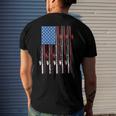 American Flag Fishing Patriotic FishermanFishing Rods Flag Men's Back Print T-shirt Gifts for Him