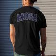 Aruba Varsity Style Navy Blue Text Men's Back Print T-shirt Gifts for Him