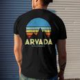 Arvada Colorado Mountains Vintage Retro Men's Back Print T-shirt Gifts for Him