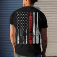 Mens Baseball Dad - Dad And Son - American Flag 4Th Of July Men's T-shirt Back Print Gifts for Him