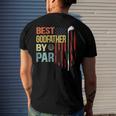 Mens Best Godfather By Par Flag Fathers Day Golfing Men's Back Print T-shirt Gifts for Him