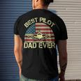 Best Pilot Dad Ever Fathers Day American Flag 4Th Of July Men's T-shirt Back Print Gifts for Him