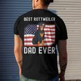 Mens Best Rottweiler Dad Ever American Flag 4Th Of July Rottie Men's T-shirt Back Print Gifts for Him