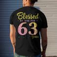 Blessed Birthday By God For 63 Years Old Happy To Me You Mom Men's T-shirt Back Print Gifts for Him