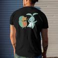 Cute Dancing Hedgehog & Rabbit Cartoon Art Men's Back Print T-shirt Gifts for Him