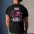 Dad Of The Birthday Girl Cute Pink Matching Family Men's Back Print T-shirt Gifts for Him