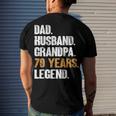 Mens Dad Husband Grandpa 70 Years Legend Birthday 70 Years Old Men's T-shirt Back Print Gifts for Him