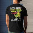 Dinosaur Yellow Ribbon Childhood Cancer Awareness Men's Back Print T-shirt Gifts for Him