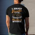 I Enjoy Romantic Walks Through The Hardware Store Woodworker Men's Back Print T-shirt Gifts for Him