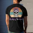 Epilepsy Warrior Skull Women Vintage Purple Ribbon Epilepsy Epilepsy Awareness V2 Men's Crewneck Short Sleeve Back Print T-shirt Gifts for Him