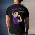 Epilepsy Warrior Strong Women Purple Ribbon Epilepsy Epilepsy Awareness V2 Men's Crewneck Short Sleeve Back Print T-shirt Gifts for Him