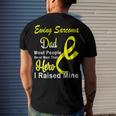 Ewings Sarcoma Dad Most People Never Meet Their Hero I Raised Mine Yellow Ribbon Ewings Sarcoma Ewings Sarcoma Awareness Men's Crewneck Short Sleeve Back Print T-shirt Gifts for Him