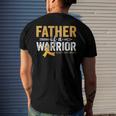 Father Of A Warrior Childhood Cancer Ribbon Oncology Men's Back Print T-shirt Gifts for Him